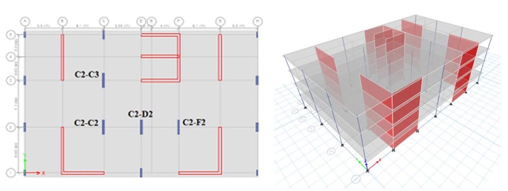 Layout and the 3-D view of building No. 2