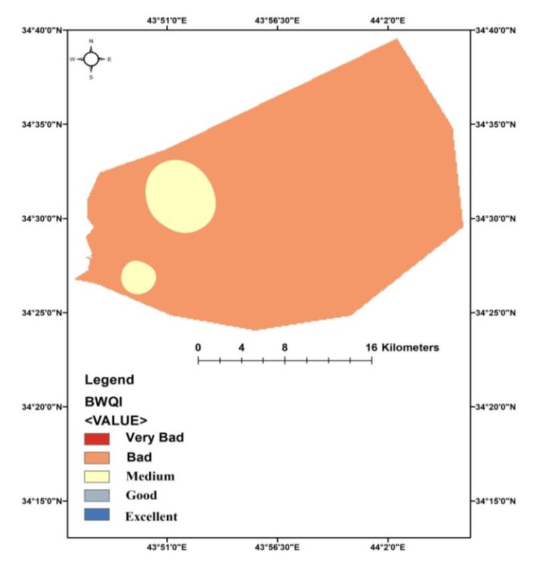 Map of drinking suitability in AL JALLAM desert