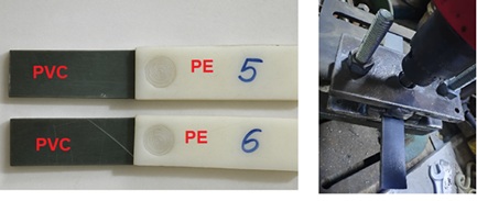 The samples that are welded